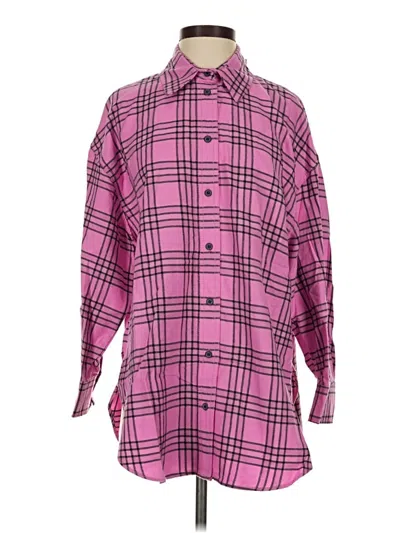 Pre-owned Zara Long Sleeve Button Down Shirt In Pink