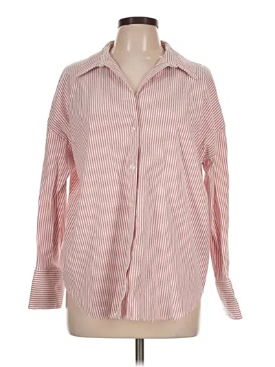 Pre-owned Zara Long Sleeve Button Down Shirt In Pink