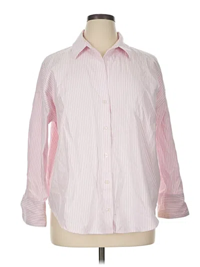 Pre-owned Zara Long Sleeve Button Down Shirt In Pink