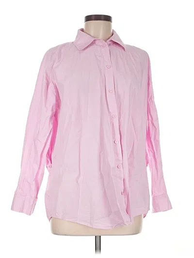 Pre-owned Zara Long Sleeve Button Down Shirt In Pink