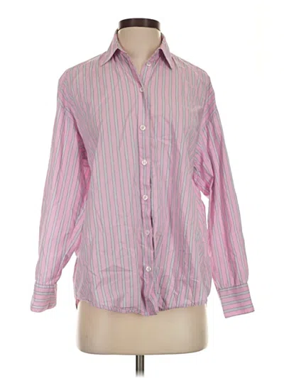 Pre-owned Zara Long Sleeve Button Down Shirt In Pink
