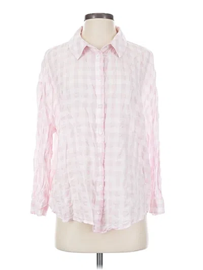 Pre-owned Zara Long Sleeve Button Down Shirt In Pink