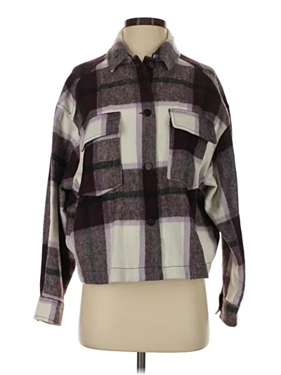 Pre-owned Zara Long Sleeve Button Down Shirt In Purple