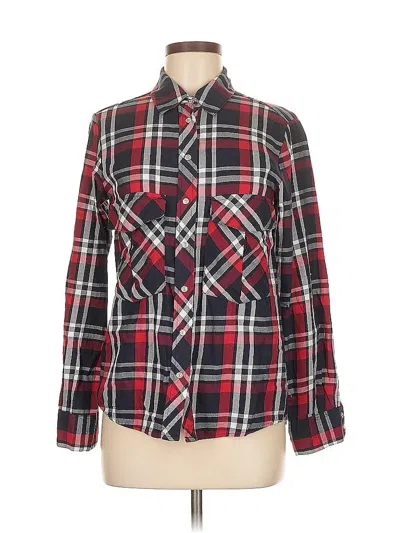 Pre-owned Zara Long Sleeve Button Down Shirt In Red