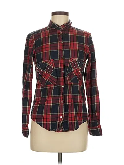 Pre-owned Zara Long Sleeve Button Down Shirt In Red