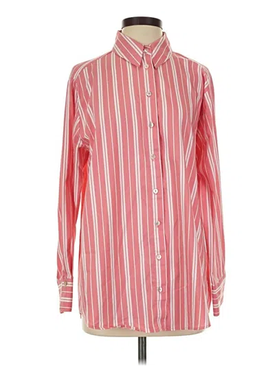 Pre-owned Zara Long Sleeve Button Down Shirt In Red