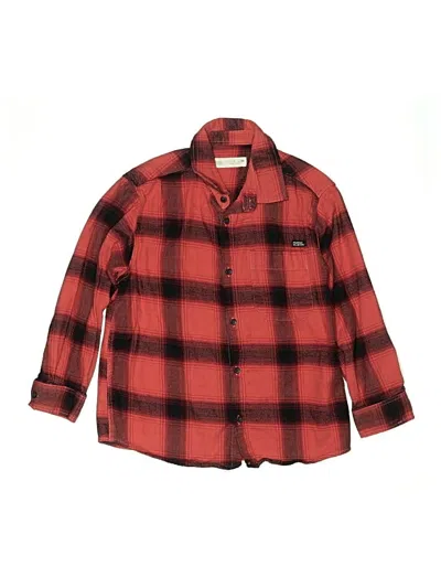 Pre-owned Zara Kids' Long Sleeve Button Down Shirt In Red