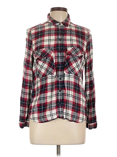 Pre-owned Zara Long Sleeve Button Down Shirt In Red