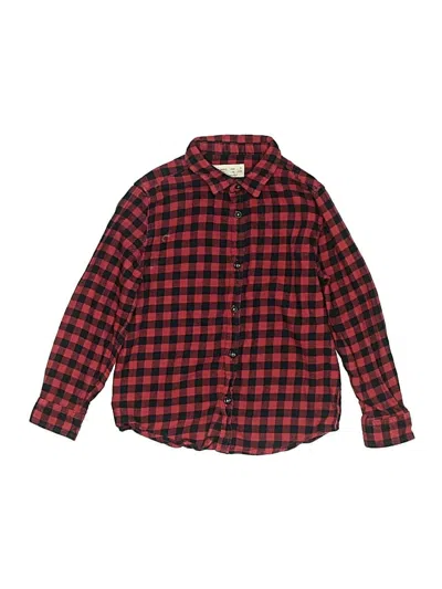 Pre-owned Zara Kids' Long Sleeve Button Down Shirt In Red