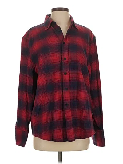 Pre-owned Zara Long Sleeve Button Down Shirt In Red