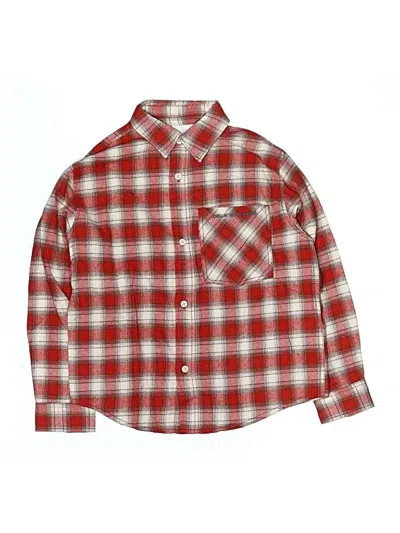 Pre-owned Zara Kids' Long Sleeve Button Down Shirt In Red