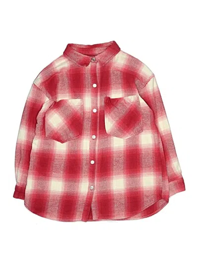Pre-owned Zara Kids' Long Sleeve Button Down Shirt In Red