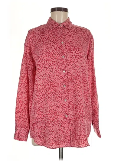 Pre-owned Zara Long Sleeve Button Down Shirt In Red