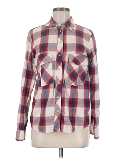 Pre-owned Zara Long Sleeve Button Down Shirt In Red
