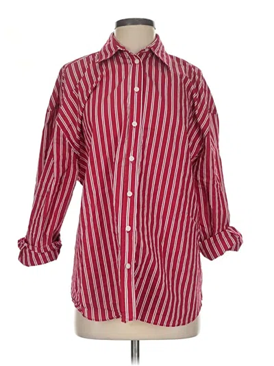 Pre-owned Zara Long Sleeve Button Down Shirt In Red