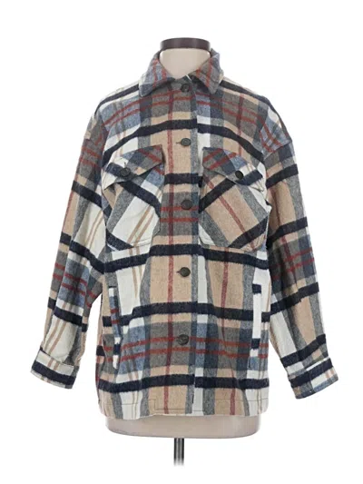 Pre-owned Zara Long Sleeve Button Down Shirt In Tan