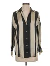 Zara Long Sleeve Button Down Shirt In Tan