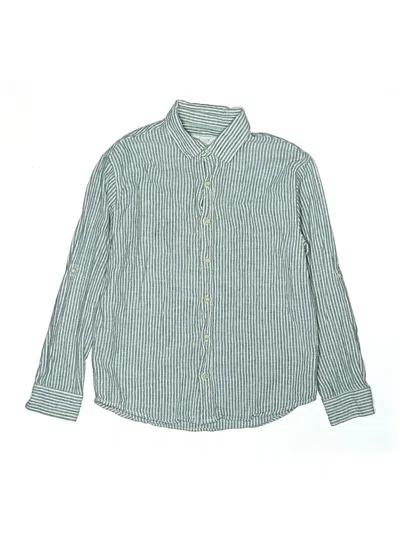 Pre-owned Zara Kids' Long Sleeve Button Down Shirt In Teal