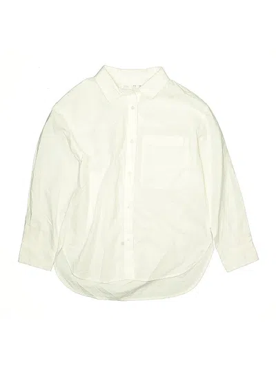 Pre-owned Zara Kids' Long Sleeve Button Down Shirt In White