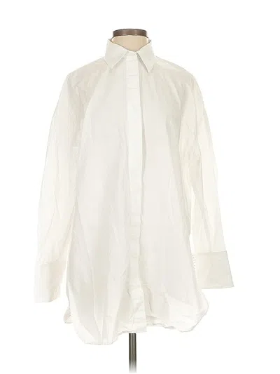 Pre-owned Zara Long Sleeve Button Down Shirt In White