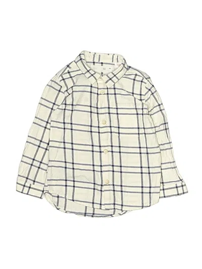 Pre-owned Zara Kids' Long Sleeve Button Down Shirt In White