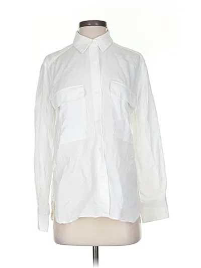 Pre-owned Zara Long Sleeve Button Down Shirt In White