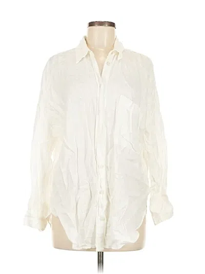 Pre-owned Zara Long Sleeve Button Down Shirt In White