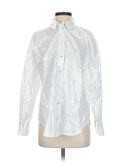 Pre-owned Zara Long Sleeve Button Down Shirt In White