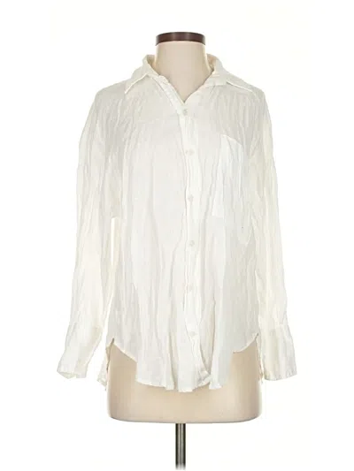 Pre-owned Zara Long Sleeve Button Down Shirt In White