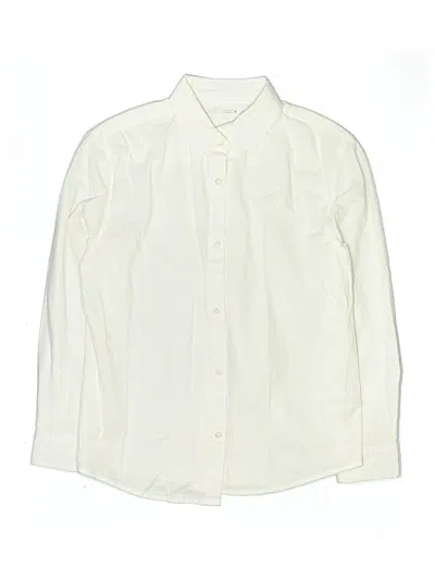Pre-owned Zara Kids' Long Sleeve Button Down Shirt In White