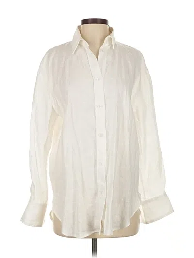 Pre-owned Zara Long Sleeve Button Down Shirt In White