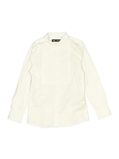Pre-owned Zara Kids' Long Sleeve Button Down Shirt In White