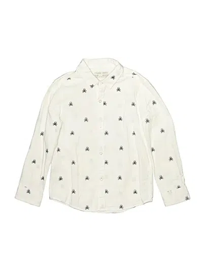 Pre-owned Zara Kids' Long Sleeve Button Down Shirt In White