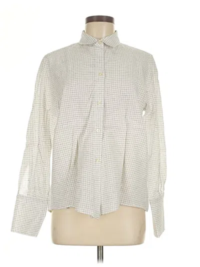 Pre-owned Zara Long Sleeve Button Down Shirt In White