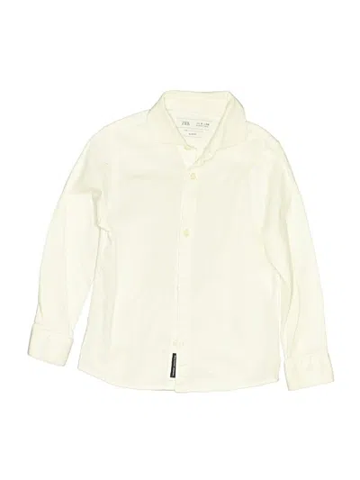 Pre-owned Zara Kids' Long Sleeve Button Down Shirt In White