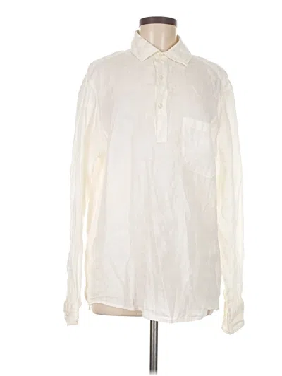 Pre-owned Zara Long Sleeve Button Down Shirt In White
