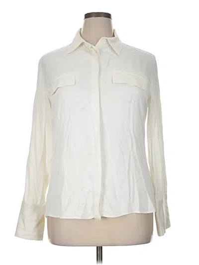 Pre-owned Zara Long Sleeve Button Down Shirt In White