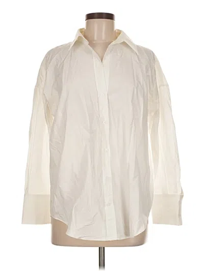 Pre-owned Zara Long Sleeve Button Down Shirt In White