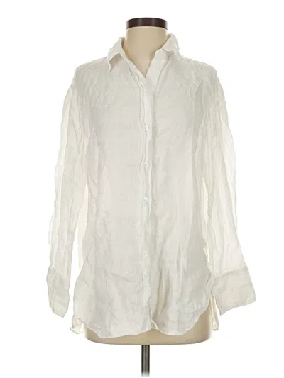 Pre-owned Zara Long Sleeve Button Down Shirt In White