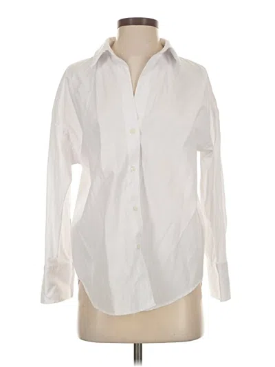 Pre-owned Zara Long Sleeve Button Down Shirt In White