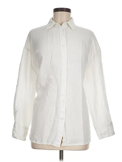 Pre-owned Zara Long Sleeve Button Down Shirt In White