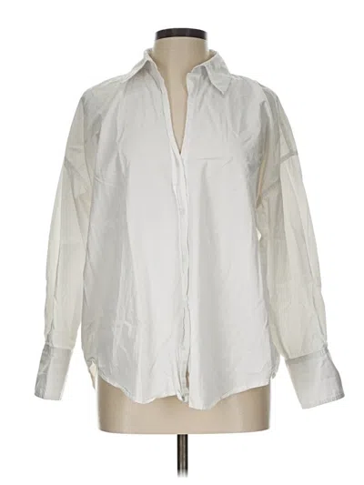 Pre-owned Zara Long Sleeve Button Down Shirt In White