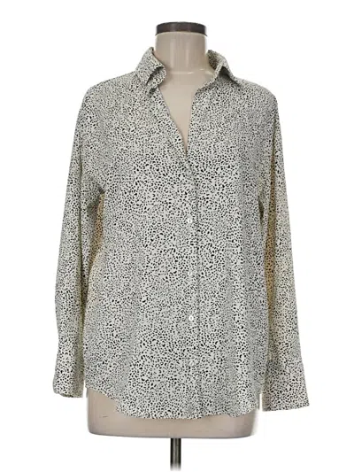 Pre-owned Zara Long Sleeve Button Down Shirt In White