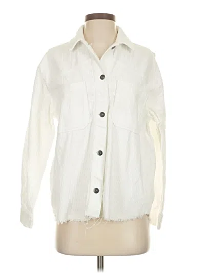 Pre-owned Zara Long Sleeve Button Down Shirt In White