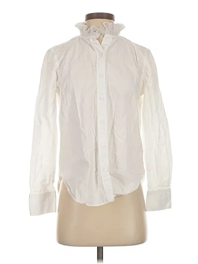Pre-owned Zara Long Sleeve Button Down Shirt In White