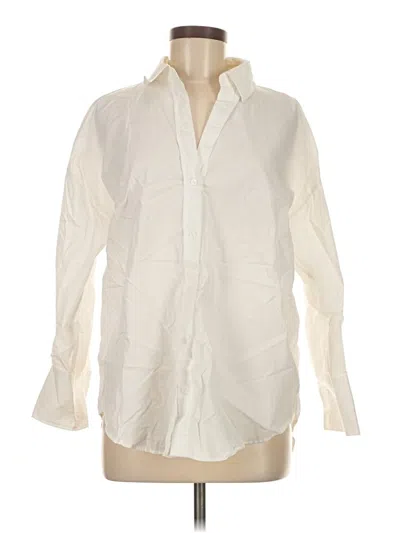 Pre-owned Zara Long Sleeve Button Down Shirt In White