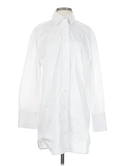 Pre-owned Zara Long Sleeve Button Down Shirt In White