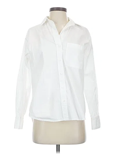 Pre-owned Zara Long Sleeve Button Down Shirt In White