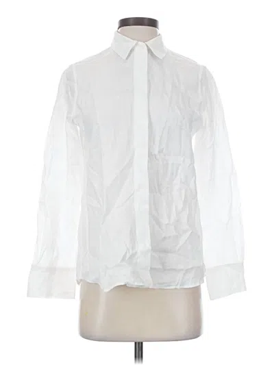 Pre-owned Zara Long Sleeve Button Down Shirt In White