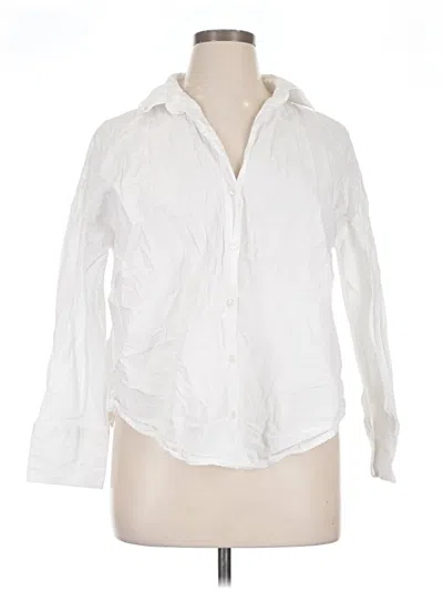 Pre-owned Zara Long Sleeve Button Down Shirt In White
